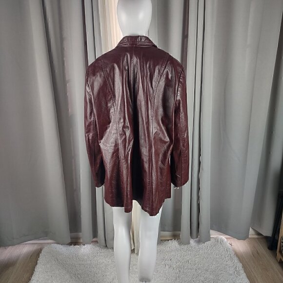 General Leather Women's Two Button Chocolate Leather Coat Jacket Size 24.5 - Picture 5 of 13